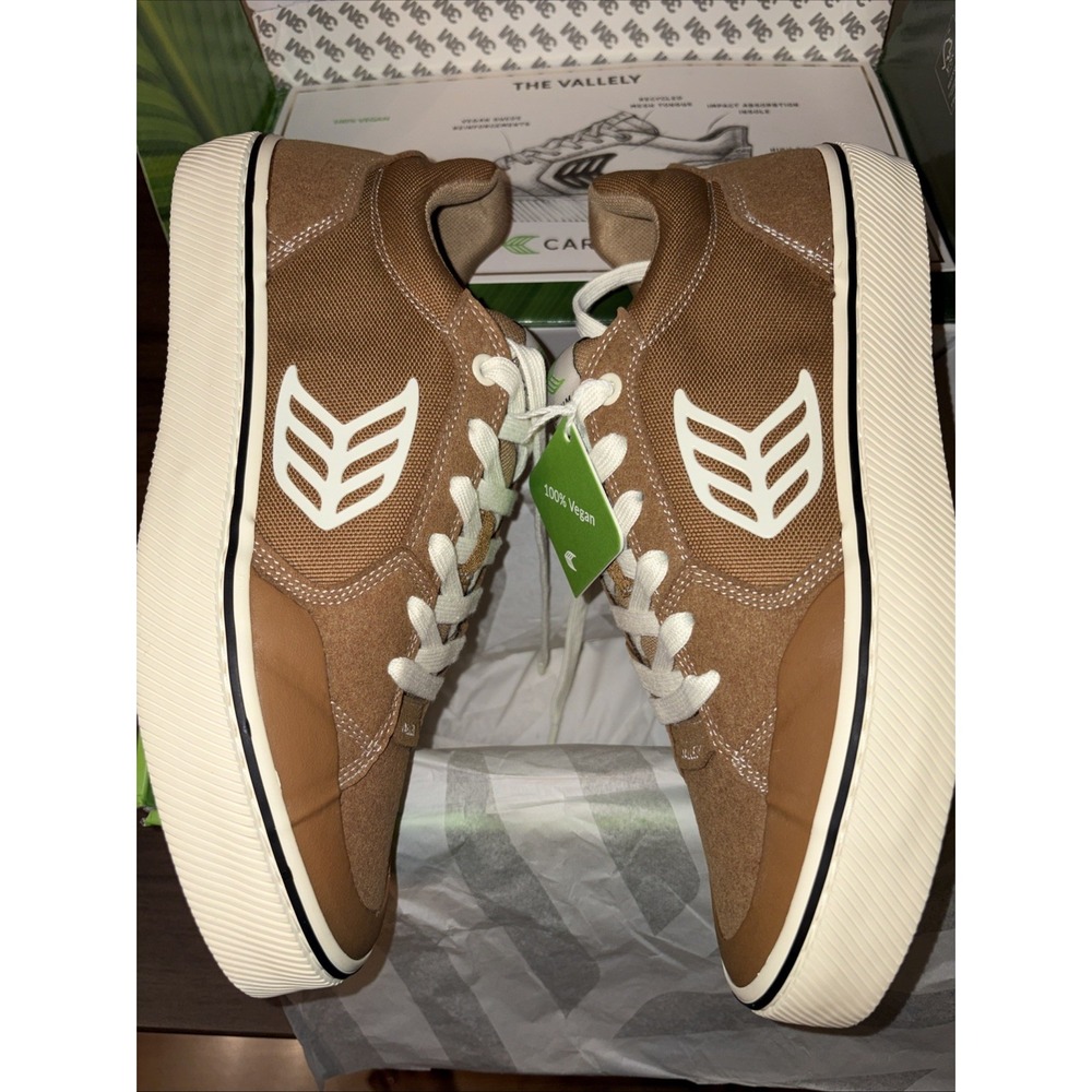 NIB Cariuma Vallely Men's 9 Women's 10.5 Camel Logo Sneaker Vegan Skate Lace Up - Picture 5 of 12